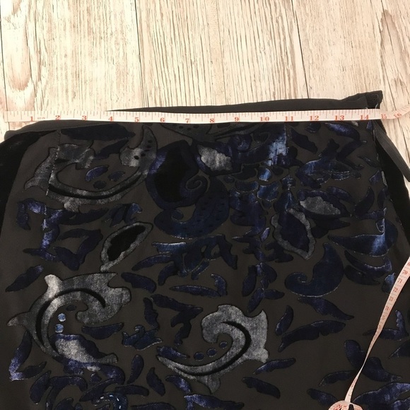 VTG R&K Evening Fringe Skirt with Velvet, Embroidery Beading Detail size 12 - Picture 9 of 14